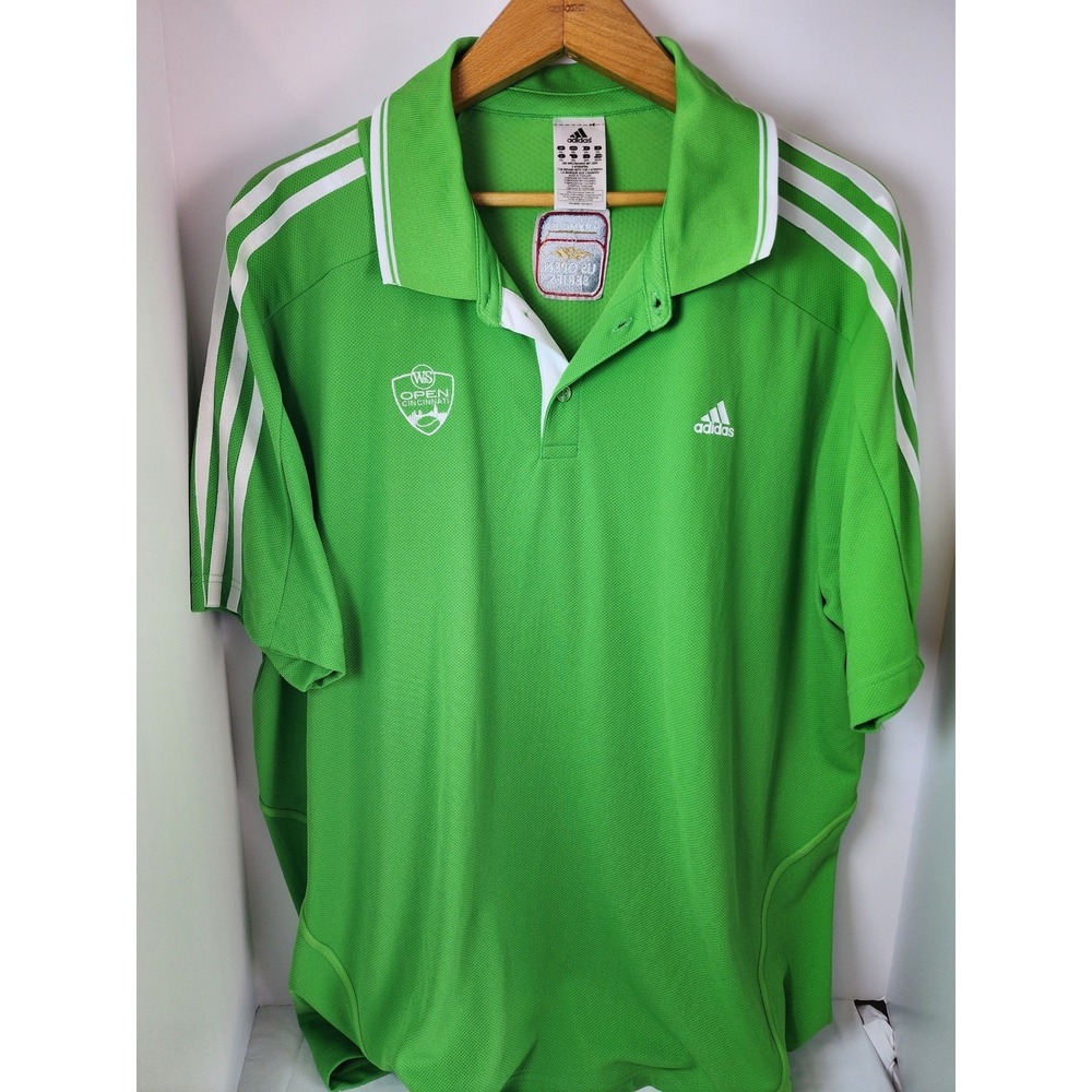 Adidas Mens Green ClimaCool US Open Series W&S Open Cincinnati Polo Shirt XL